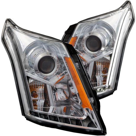 ANZO 2010-2015 Cadillac SRX Projector Headlights w/ Plank Style Design Chrome thumbnail 5
