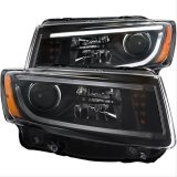 ANZO 2014-2015 Jeep Grand Cherokee Projector Headlights w/ Plank Style Design Black thumbnail 1