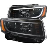 ANZO 2014-2015 Jeep Grand Cherokee Projector Headlights w/ Plank Style Design Black thumbnail 4