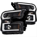 ANZO 2015-2016 Ford F-150 Projector Headlights w/ Plank Style Design Black w/ Amber thumbnail 1