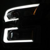ANZO 2015-2016 Ford F-150 Projector Headlights w/ Plank Style Design Black w/ Amber thumbnail 3