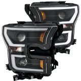 ANZO 2015-2016 Ford F-150 Projector Headlights w/ Plank Style Design Black w/ Amber thumbnail 5