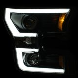 ANZO 2015-2016 Ford F-150 Projector Headlights w/ Plank Style Design Black w/ Amber thumbnail 8