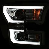 ANZO 2015-2016 Ford F-150 Projector Headlights w/ Plank Style Design Chrome w/ Amber thumbnail 2