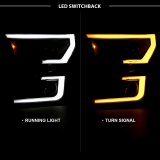 ANZO 2015-2017 Ford F-150 Projector Headlights w/ Plank Style Switchback Black w/ Amber thumbnail 6