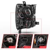 ANZO 2015-2016 Chevrolet Silverado Projector Headlights w/ Plank Style Design Chrome w/ Amber thumbnail 9