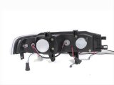 ANZO 1990-1993 Honda Accord Projector Headlights w/ Halo Black 1pc thumbnail 2