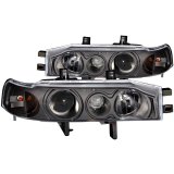 ANZO 1990-1993 Honda Accord Projector Headlights w/ Halo Black 1pc thumbnail 3