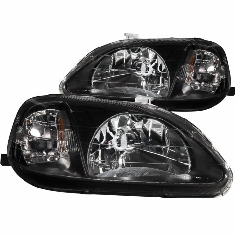 ANZO 1999-2000 Honda Civic Crystal Headlights Black thumbnail 1