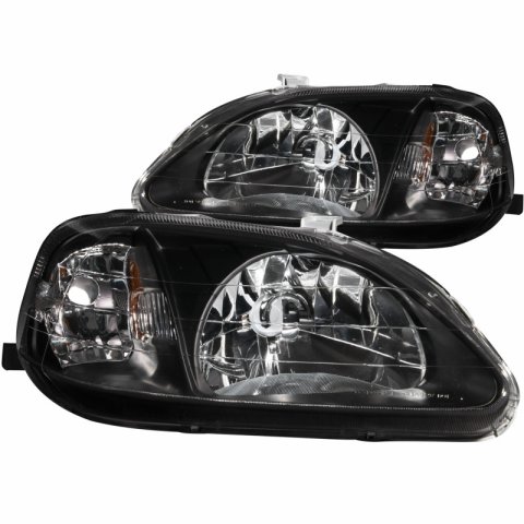 ANZO 1999-2000 Honda Civic Crystal Headlights Black thumbnail 3