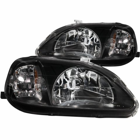 ANZO 1999-2000 Honda Civic Crystal Headlights Black thumbnail 4