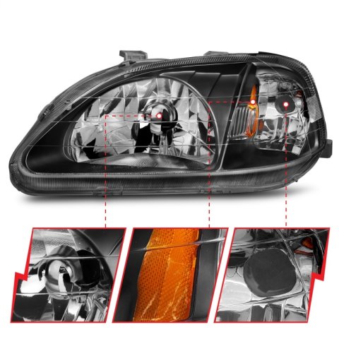 ANZO 1999-2000 Honda Civic Crystal Headlights Black thumbnail 7