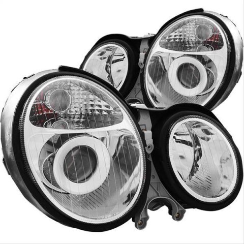 ANZO 1999-2002 Mercedes Benz E Class W210 Projector Headlights Chrome thumbnail 2