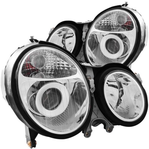 ANZO 1999-2002 Mercedes Benz E Class W210 Projector Headlights Chrome thumbnail 4