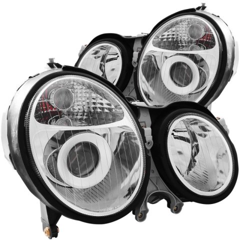 ANZO 1999-2002 Mercedes Benz E Class W210 Projector Headlights Chrome thumbnail 5