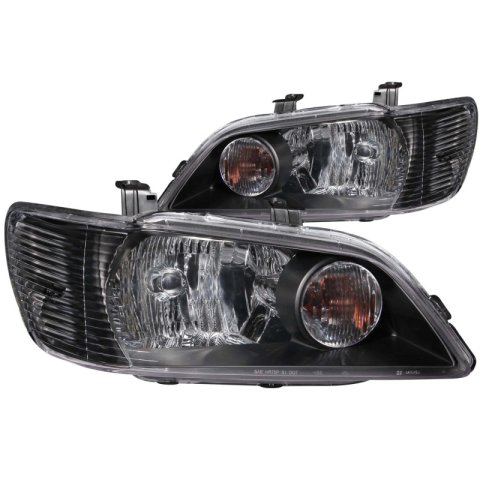 ANZO 2002-2003 Mitsubishi Lancer Crystal Headlights Black thumbnail 3
