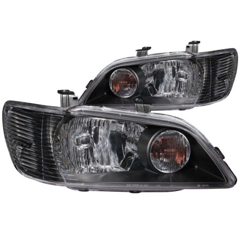 ANZO 2002-2003 Mitsubishi Lancer Crystal Headlights Black thumbnail 4
