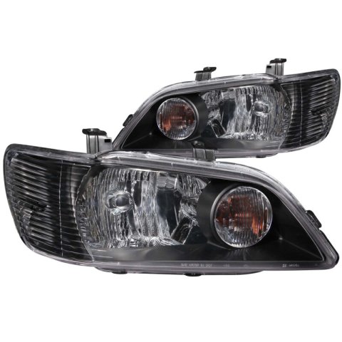 ANZO 2002-2003 Mitsubishi Lancer Crystal Headlights Black thumbnail 5