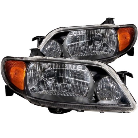 ANZO 2001-2003 Mazda Protege Crystal Headlights Black thumbnail 4