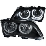 ANZO 2002-2005 BMW 3 Series E46 Projector Headlights w/ Halo Black thumbnail 1