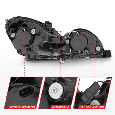 ANZO 1998-2005 Lexus Gs300 Projector Headlights w/ Halo Black thumbnail 8