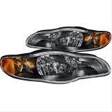 ANZO 2000-2005 Chevrolet Monte Carlo Crystal Headlights Black thumbnail 2