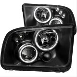 ANZO 2005-2009 Ford Mustang Projector Headlights w/ Halo Black thumbnail 1