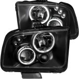 ANZO 2005-2009 Ford Mustang Projector Headlights w/ Halo Black thumbnail 5