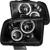ANZO 2005-2009 Ford Mustang Projector Headlights w/ Halo Black thumbnail 6