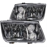 ANZO 1999-2005 Volkswagen Jetta Crystal Headlights Black w/o Bulbs thumbnail 1