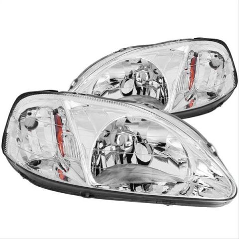 ANZO 1999-2000 Honda Civic Crystal Headlights Chrome thumbnail 1