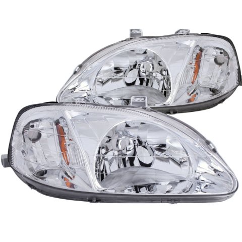 ANZO 1999-2000 Honda Civic Crystal Headlights Chrome thumbnail 4