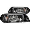 ANZO 1987-1993 Ford Mustang Crystal Headlights Black w/ Corner Lights 3pc thumbnail 8