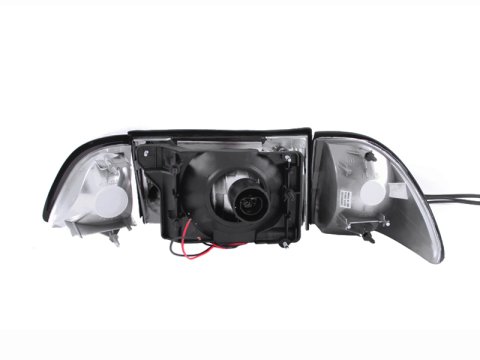 ANZO 1987-1993 Ford Mustang Crystal Headlights Chrome w/ Corner Lights 2pc thumbnail 7