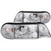 ANZO 1987-1993 Ford Mustang Crystal Headlights Chrome w/ Corner Lights 2pc thumbnail 8