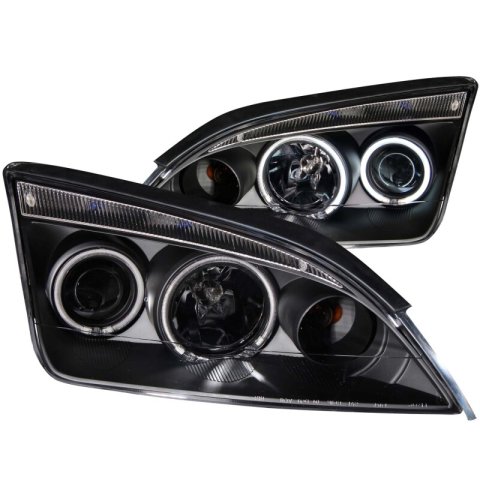 ANZO 2005-2007 Ford Focus Projector Headlights w/ Halo Black thumbnail 2