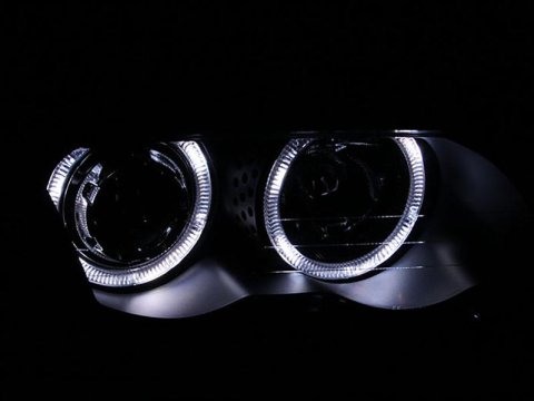 ANZO 1999-2001 BMW 3 Series E46 Projector Headlights w/ Halo Black (CCFL) thumbnail 3