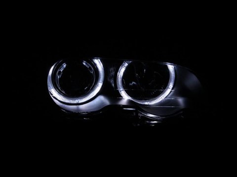 ANZO 2000-2003 BMW 3 Series E46 Projector Headlights w/ Halo Black thumbnail 3