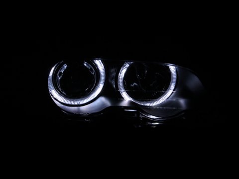ANZO 2000-2003 BMW 3 Series E46 Projector Headlights w/ Halo Black thumbnail 8