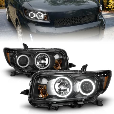 ANZO 2008-2010 Scion Xb Projector Headlights w/ Halo Black thumbnail 7