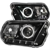 ANZO 2010-2014 Ford Mustang Projector Headlights w/ Halo Black (CCFL) thumbnail 1