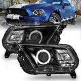 ANZO 2010-2014 Ford Mustang Projector Headlights w/ Halo Black (CCFL) thumbnail 6