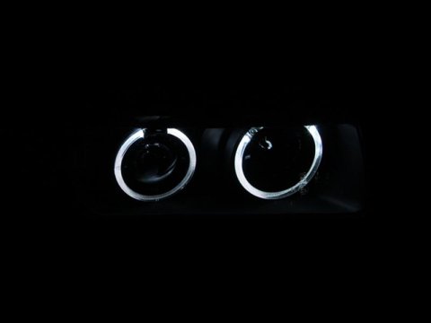 ANZO 1992-1998 BMW 3 Series E36 Projector Headlights w/ Halo Black G2 1 pc thumbnail 2
