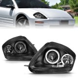 ANZO 2000-2005 Mitsubishi Eclipse Projector Headlights w/ Halo Black thumbnail 6