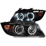 ANZO 2006-2008 BMW 3 Series E90-E91 Projector Headlights w/ Halo w/ LED Bar Black (CCFL) thumbnail 6