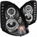 ANZO 2003-2007 Infiniti G35 Projector Headlights w/ Halo Black (CCFL) (HID Compatible) thumbnail 3