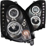 ANZO 2003-2007 Infiniti G35 Projector Headlights w/ Halo Black (CCFL) (HID Compatible) thumbnail 7