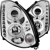 ANZO 2003-2007 Infiniti G35 Projector Headlights w/ Halo Chrome (CCFL) (HID Compatible) thumbnail 5