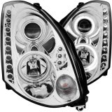 ANZO 2003-2007 Infiniti G35 Projector Headlights w/ Halo Chrome (CCFL) (HID Compatible) thumbnail 7