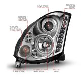 ANZO 2003-2007 Infiniti G35 Projector Headlights w/ Halo Chrome (CCFL) (HID Compatible) thumbnail 9